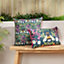 Wylder Nature House of Bloom Zinnia Bee Rectangular UV & Water Resistant Outdoor Polyester Filled Cushion