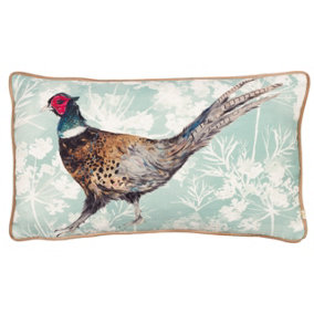 Wylder Nature Manor Pheasant Piped Polyester Filled Cushion