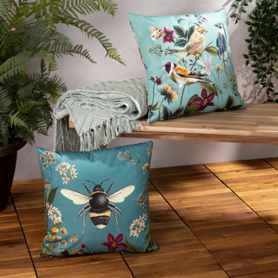 Wylder Nature Midnight Garden Bee UV & Water Resistant Outdoor Polyester Filled Cushion