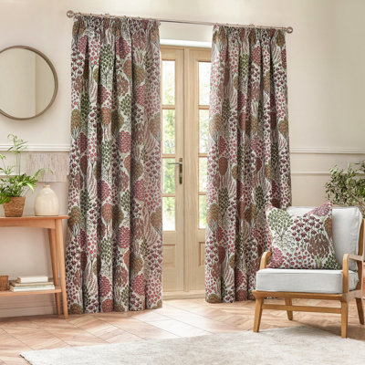 Wylder Nature Ophelia Floral Jacquard Pencil Pleat Curtains | DIY