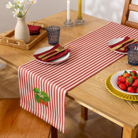 Wylder Nature Strawberry Stripes Indoor/Outdoor Large Table Runner