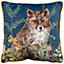 Wylder Nature Willow Fox Digitally Printed Piped Velvet Polyester Filled Cushion