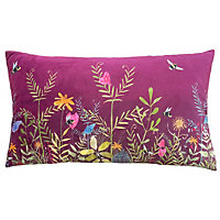 Wylder Nature Willow Wildflower Meadow Digitally Printed Velvet Polyester Filled Cushion
