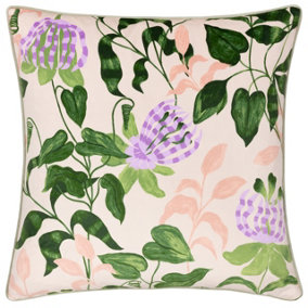 Wylder Passiflora Piped Velvet Polyester Filled Cushion
