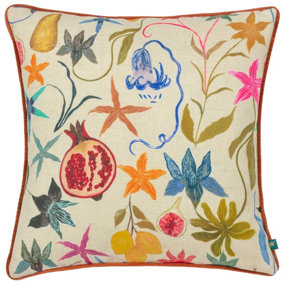 Wylder Pomona Floral Piped Feather Filled Cushion