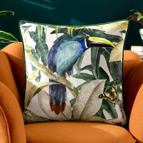Wylder Rampha Tropical Velvet Piped Cushion Cover