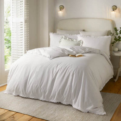 Wylder Tilly 100% Cotton Ruffle Duvet Cover Set, Single, White