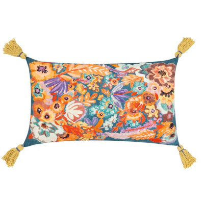 Wylder Traloa Floral Tasselled Cushion Cover