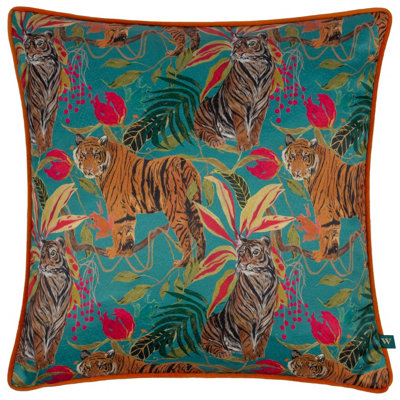 Wylder Tropics Kali Jungle Tigers Velvet Polyester Filled Cushion