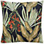 Wylder Tropics Mogori Abstract Leaves Digitally Printed Velvet Polyester Filled Cushion