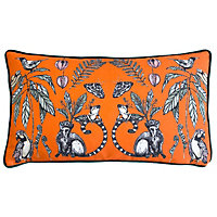 Wylder Tropics Wild Mirrored Creatures Digitally Printed Piped Polyester Filled Cushion
