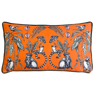 Wylder Tropics Wild Mirrored Creatures Digitally Printed Piped Polyester Filled Cushion