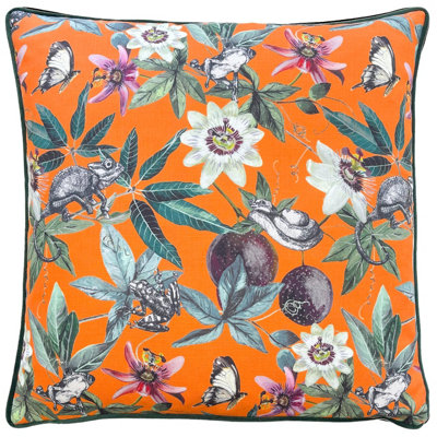 Wylder Tropics Wild Passion Creatures Digitally Printed Piped Polyester Filled Cushion