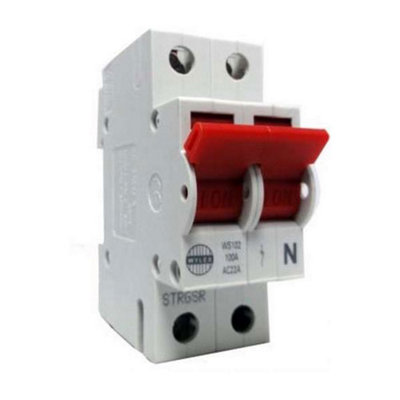 WYLEX 100A 2 Pole 2 Module Main Switch