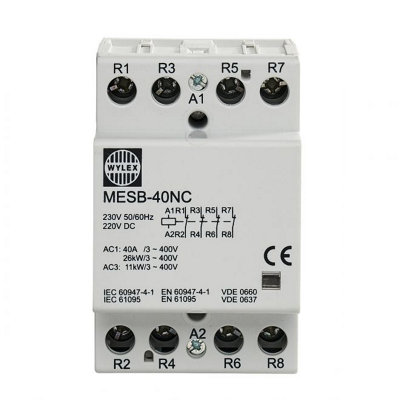 WYLEX 40A 4 POLE CONTACTOR  3 MODULE