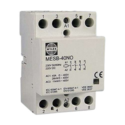 WYLEX MESB-40NO 40A Contactor 4 Pole 3 Module Normally Open