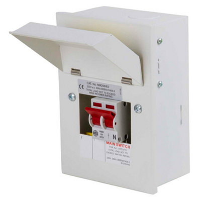 Wylex NM206/63 2Way Main Switch and RCD Main Switch Boards-2 Way