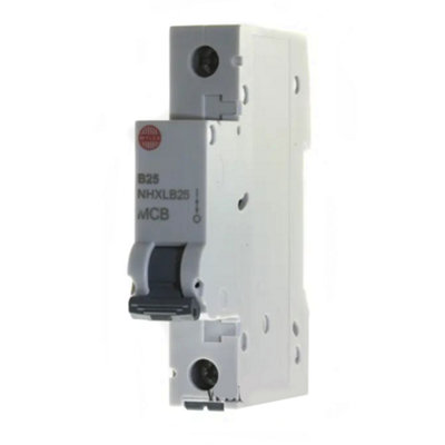 Wylex Single pole 25A B curve circuit breaker, NHXLB25