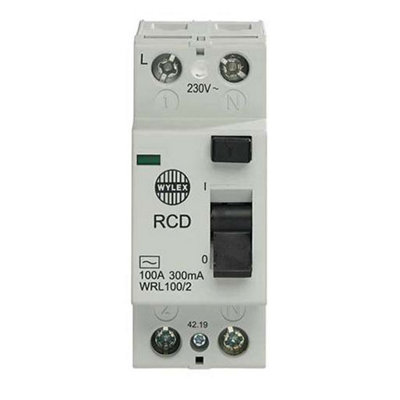 Wylex WRL100/2 Double Pole 100 Amp 300mA Type AC Residual current ...