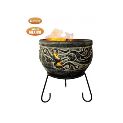 WYND The Dragon fire pit charcoal colour Celtic theme including stand