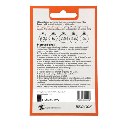 X Hang-On Adhesive Wall Plate Hanger 60mm (Hexagon) For Plates ...