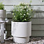 X-Large Beige Fibre Clay Indoor Outdoor Garden Planter Houseplant Flower Plant Pot