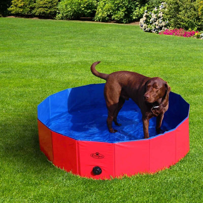X-Large Dog Paddling Pool Pet Bath Tub Washing Swimming Cool Folding Portable