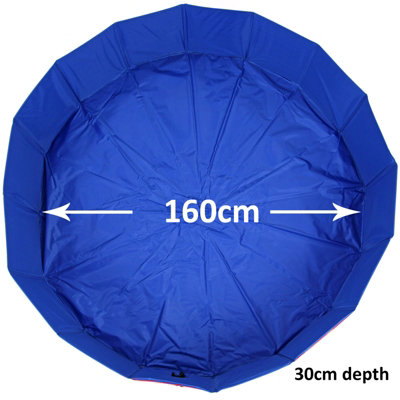 X-Large Dog Paddling Pool Pet Bath Tub Washing Swimming Cool Folding Portable - 5