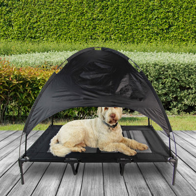 X Large Elevated Dog Bed Pet Raised Camping Cot Mesh with Canopy Cover