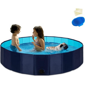 X- Large Paddling Pool for Pets & Kids 160 x 30cm. Sturdy, Foldable Paddling Pool