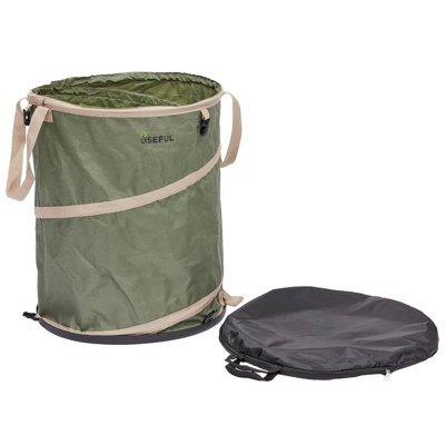 X-Large Ultra Spring Bin 165L - Reusable & Collapsible Hardwearing Home or Garden Waste Bag with Carry Handles - H70 x 55cm Dia - 4