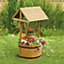 X-Large Wooden Wishing Well Planter - Decorative Pinewood Outdoor Garden Plant Pot with Plastic Liner - H125 x W75 x D64cm