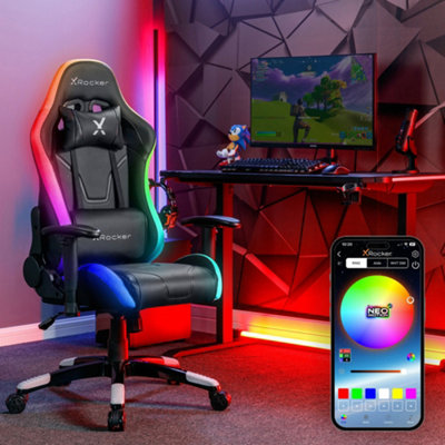 X Rocker Agility Compact Ergonomic eSports LED Gaming Chair for Juniors ...