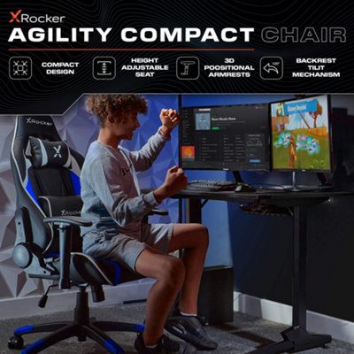 X Rocker Agility Compact Gaming Chair Racing PC Reclining Adjustable PC X Rocker Agility Compact Gaming Chair Racing Pc Reclining Adjustable Pc Gaming Seat For Kids And Juniors 02c MP