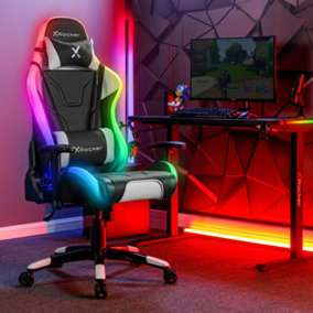 X Rocker Agility eSports RGB PC Office Gaming Chair, Ergonomic Computer Desk Chair, Light Up Gaming Chair Head & Lumbar Support