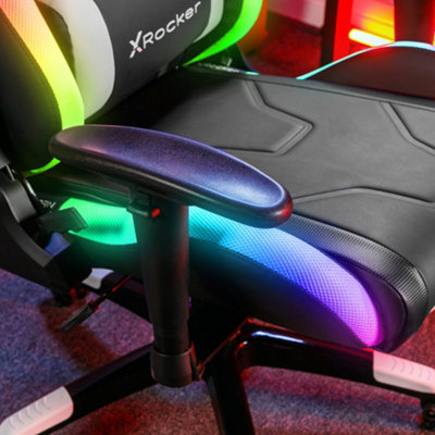 X-Rocker Agility eSports RGB PC Office Gaming Chair, Ergonomic Computer Desk Chair, Light Up Gaming Chair Head & Lumbar Support