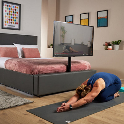 X Rocker AVA Leather TV Bed with Rotating TV Mount 55 with Underbed Storage and Ambient