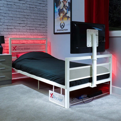 X Rocker Basecamp Single Gaming TV Bed with Mattress - Black