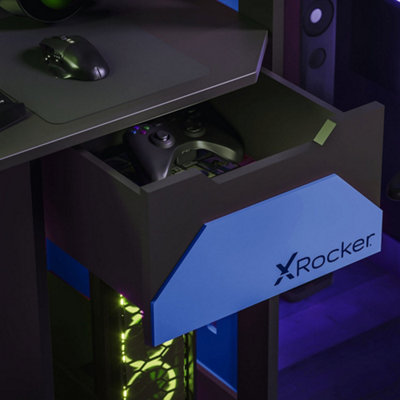 X Rocker Battalion 120cm Gaming Desk with Drawers - Blue