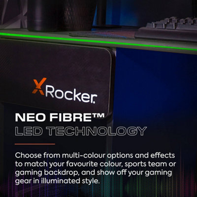 X Rocker Carbon-Tek 120cm LED Gaming Desk with Wireless Charging - Grey ...