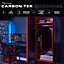 X Rocker Carbon-Tek 2 Door Wardrobe with Drawer and RGB Lighting - Black / Grey
