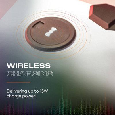 X Rocker Carbon-Tek LED Bedside Side Table with Wireless Charging and ...