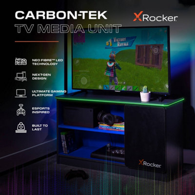 X Rocker Carbon-Tek LED TV Media Unit - Grey / Blue RGB