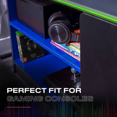 X Rocker Carbon-Tek LED TV Media Unit - Grey / Blue RGB