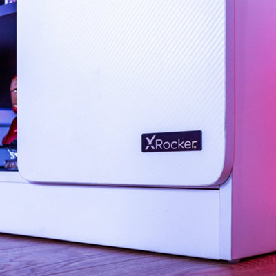 X-Rocker Carbon-Tek RGB TV Media Unit for up to 42" TV's with LED Lighting - WHITE
