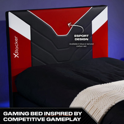 X-Rocker Cerberus MKII Single Gaming Bed in a Box PU Leather 3ft Frame - RED