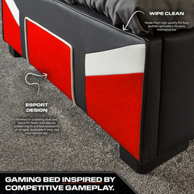 X-Rocker Cerberus Ottoman Gaming Bed, 4ft Small Double Upholstered ...