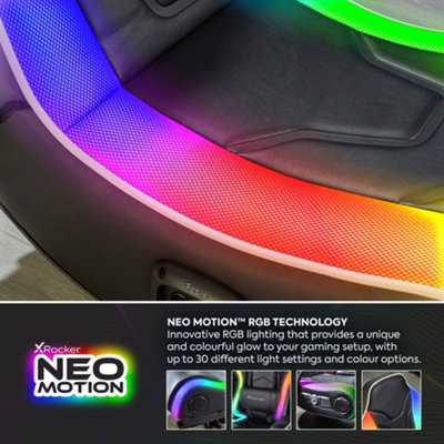 X-Rocker Chimera RGB Gaming Chair for Kids and Juniors, 2.0 Audio Gaming Floor Rocker - BLACK