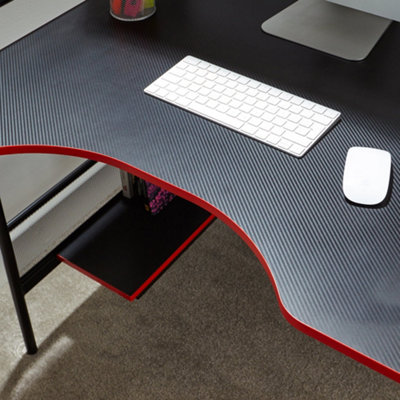 X-Rocker Computer Desk Workstation Gaming Metal Table PC Shelves Black ...
