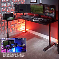 X Rocker Corner Office Desk Reversible Right Left L-Shape Gaming Computer Table Panther XL